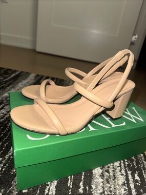 J. Crew Lucie slingback block-heel sandals in Sandy Beach Sz 9 NWT